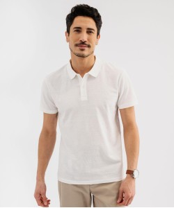Polo manches courtes à motifs texturés homme